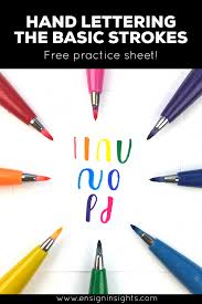 Hand Lettering The Basic Strokes Free Practice Sheet Hand