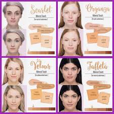 Color Chart For Our Touch Mineral Foundation Line Skin