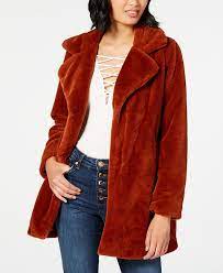 Cinch tie waistband and hem. Coffeeshop Juniors Faux Fur Coat Reviews Coats Women Macy S