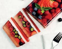 Roll the basil leaves into a cigar shape then finely chop. Fresh Fruit Coconut Terrine Pocketmags Com