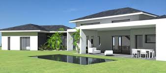 maison contemporaine a toit ardoises et grande terrasse couverte atelier d architecture scen maison contemporaine plan maison contemporaine maison plain pied