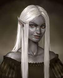 F Half Drow Elf Sorcerer Robes Portrait Half Drow Elf Drawings Elf Art