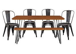 Choose from various styles and designs including the butterfly leaf, glass a specifically curated and reproduced collection of the most sought after styles in modernist dining tables. Walker Edison Rectangular Mid Century Modern Dining Table Set Of 6 Walnut Black Bb60hpmcwt 6 Best Buy