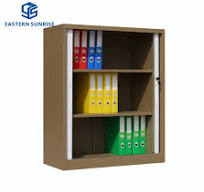 OEM&ODM Metal Rolling Door Storage Cabinet with Two Tiers One Adjustable  Shelf