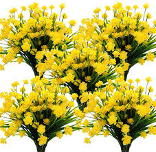 Potted flower arrangements, outdoor planters with flowers. Buy Grunyia Artificial Flowers Outdoor Uv Resistant Fake Plants Indoor Outside Hanging Planter Home Garden Decor 10 Bundles Yellow Online In Taiwan B07w8z2hdp
