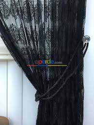 Siyah Damask Desen Ip Tul Fon Perde Kordon Bagcikli Gonderilmektedir Siyah Fon Perdeler Damask Perde