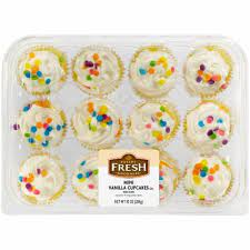 Kroger Bakery Fresh Goodness Mini Vanilla Cupcakes 12 Ct Vanilla Cupcakes Bakery Vanilla