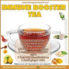 Immune Booster Tea Lemon Juice Turmeric Cayenne Pepper Garlic Clove Manuka Honey Ginger Immune Booster Tea Immune Boosting Foods Immunity Booster