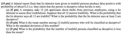 Solved 115 Pts A Federal Report Finds That Lie Detector Chegg Com
