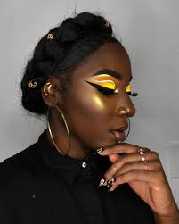 Black And Yellow Eyeshadow Looks Today I Just Wanted To Do A Melanin Monday Post Where I Showcase Some Gorgeous Ladies That I Am Following I Te Dark Skin Makeup Yellow Eyeshadow Yellow Makeup