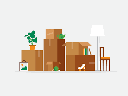 Yard Sale Bunny Wall Art Moving Boxes House Illustration