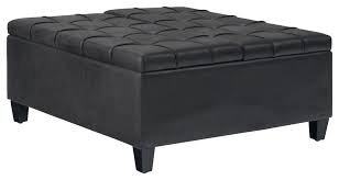 Apply one coat of the stain and then use a rag to wipe off the excess. Simpli Home Harrison Coffee Table Storage Ottoman Distressed Black Faux Air Leather