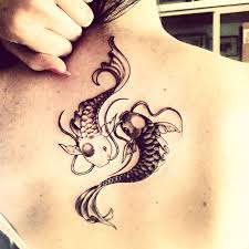 Height 5 ft 6 in (167 cm) hair color brunette; Pisces Tattoo Yin And Yang And Koi Influence Pisces Tattoos Koi Tattoo Tattoos