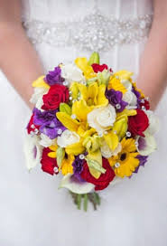 Purple Red Yellow White Wedding Flowers Flower Bouquet Wedding White Wedding Flowers Wedding Ceremony Flowers