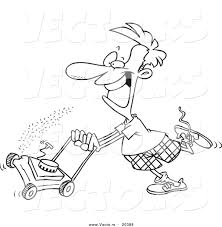 Printable, and download it for a computer. Vector Of A Cartoon Man Mowing His Lawn Coloring Page Outline By Toonaday 20388