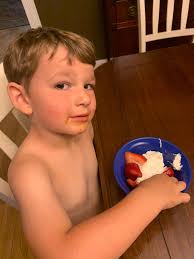 Kids eat veggies with yummy dessert