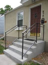 An instructional video demonstrating how to install metal handrail on concrete steps using an ez rail system from zottolafab.com. Exterior Metal Railings For Steps Google Search Exterior Handrail Outdoor Stair Railing Exterior Stairs