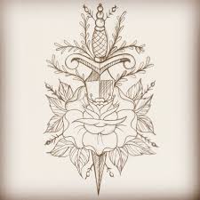 Old School Dagger And Rose Tattoo Flash Lhptattoo Www Facebook Com Lhptattoo Old School Rose Rose Sketch Old School Tattoo So the other day i was thinking about getting a tattoo, and i've always loved the american/neo traditional style design. old school dagger and rose tattoo