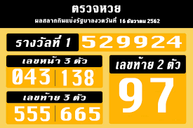 สถิติหวยออกย้อนหลัง แยกรางวัล แสดงเฉพาะ2 ตัวบน ผลสลากกินแบ่งรัฐบาล ทุกงวดที่ออก สถิติหวยประเทศไทย ผลสลากเฉพาะงวดที่ตรง. à¸•à¸£à¸§à¸ˆà¸«à¸§à¸¢à¸¢ à¸­à¸™à¸«à¸¥ à¸‡ 16 à¸˜ à¸™à¸§à¸²à¸„à¸¡ 2562 à¸œà¸¥à¸ªà¸¥à¸²à¸à¸ à¸™à¹à¸š à¸‡à¸£ à¸à¸šà¸²à¸¥à¸£à¸²à¸‡à¸§ à¸¥à¸— 1 16 12 62 Thaiger à¸‚ à¸²à¸§à¹„à¸—à¸¢