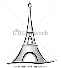 Zeichnen Des Eiffelturms Vector Zeichnung Von Eiffel Turm Auf Weissem Hintergrund Canstock