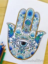 Pictures are for young children.not adults.wish i could return it. Pin By True North Arts On Projects To Try Hamsa Art Hamsa Design Colouring Pages