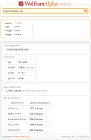 how many calories does my body need wolfram alpha blog