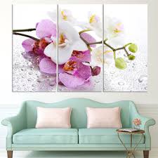 Display this artwork in your living area above a vintage camelback sofa and a faux fur rug to complement the wall decor. Modern Home Decor Wall Canvas Print Painting 3 Pcs Elegant White Flowers Wall Art Picture Living Room Bedroom Wall Art Canvas Wall Art Canvas Wall Canvasart Canvas Aliexpress