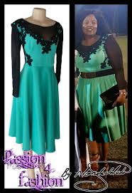 Bright Minty Green And Black Evening Dress Detailed With Lace And Sheer Sleeves Knee Length Evening Dress Evening Dresses Vintage Green Evening Dress