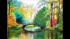 A Unique Beautiful Lake Scenery Drawing Easy Landscape Drawing With Oi Oil Pastel Landscape Pastel Landscape Landscape Drawings