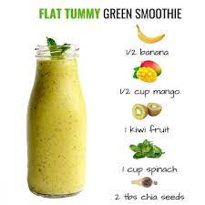 Flat Tummy Green Smoothie Smoothie Recipes Healthy Breakfast Healthy Drinks Recipes Smoothie Recipes Healthy