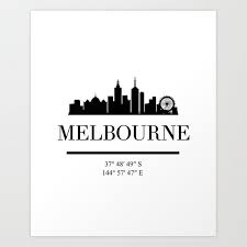 Melbourne Australia Black Silhouette Skyline Art Skyline Art Melbourne Melbourne Skyline