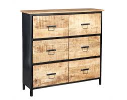 Industrial chest drawers, industrial storage dresser, industrial commodes and chests of drawers, industrial metal chest of drawers, multi drawer chest. Indian Hub Cosmo Industrial Hardwood And Metal 6 Drawer Chest From The Bed Station