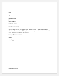 Apology letter for not attending wedding. 10 Excuse Letters For Being Absent In School For Various Reasons Word Excel Templates