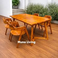 SET MEJA MAKAN KAYU JATI ✓ Harga Rp 2.800.000 > Termasuk Meja dan 4 kursi > Ukuran Meja 140cmx80cmx75cm > Bisa Ganti Warna Sesuai Permintaan > Bisa Custom Model & Ukuran PROJECT