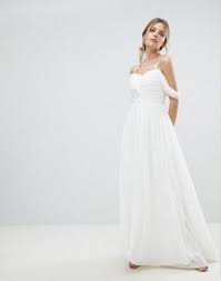 Image 1 Of Y A S Floaty Maxi Dress With Cold Shoulder White Bridal Dresses Floaty Maxi Dress Bridal Dresses