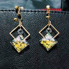 氣泡水系列 手作方框耳環 耳勾 耳夾款 多色可選 蝦皮購物 drop earrings earrings jewelry