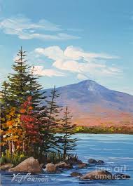 Mt Katahdin Mini One By Varvara Harmon In 2021 Easy Landscape Paintings Mountain Painting Acrylic Nature Paintings