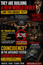⚠️ CHRISTIANS, PAY ATTENTION TO THIS. In November 2026, the First  International Congress of Noahides is scheduled to gather in Jerusalem. The  movement teaches the Seven Noahide Laws as universal obligations for