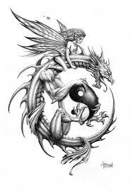 Black And White Dragon Tattoo Drawing Dragon Rider By Loren86 Celtic Dragon Tattoos Fairy Tattoo Fairy Tattoo Designs