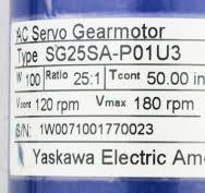 33107 YASKAWA ELECTRIC AC SERVO MOTOR W/ GEARMOTOR SG25SA ...
