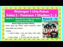 Perlu diketahui kunci jawaban pada buku siswa kelas 6 tema 1 ini hanya referensi saja. Tantri Basa Kelas 2 Wulangan 1 Pasinaon 1 Gladhen 2 Hal 8 12 Urip Rukun Bahasa Jawa Kelas 2 Youtube