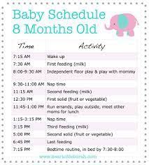 Image Result For Food Chart For 8 Month Baby Baby Schedule