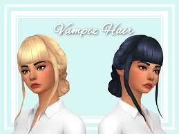 Hooray I Did Another Hair This Is One Of The Vampire Pack Hairs But Without The Accessories And Straight Bangs I Also Made The Hair Sims Hair Sims Sims 4