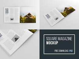 Square Magazine Mockup Psd Magazine Mockup Magazine Mockup Psd Brochure Mockup Free