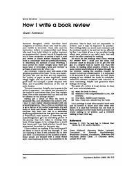 The goal of a book review is to share your opinion of the work while supporting your judgement with evidence from the text. How I Write A Book Review Psychiatric Bulletin Cambridge Core