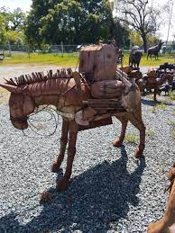 Metal yard art metal tree wall art scrap metal art metal artwork metal welding welding art welding tips arc welding fire horse. Sheet Metal Pack Mule Head Down Garden Statue Yard Art Poor Man S Bronze