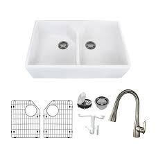 white double equal bowl kitchen sink