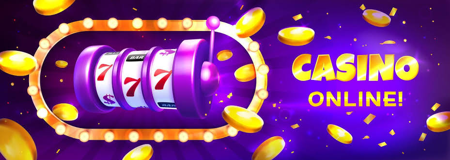Casino slot machine with lights frame and golden realistic 3d explosion  coins on purple background. Winning combination numbers of lucky three  sevens jackpot. Gambling games banner illustration 43064827 Vector Art at  Vecteezy