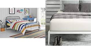 Novogratz Bright Pop Metal Bed Adjustable Height For Underbed Storage 6 5 Quot Or 11 Quot 12 Inch Memory Foam Mattress Under Bed Storage Bunk Bed Mattress