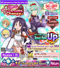 Yuuki And Sinon Rate Up Sword Art Online Sword Art Art